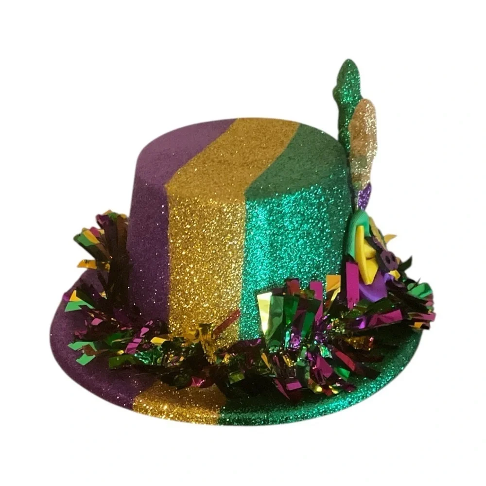 Glittery Mardi Gras Top Hat